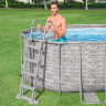 Каркасный бассейн BESTWAY POWER STEEL Ротанг 549х274х122см, 13430л + фильтр-насос 5678 л/ч, лестница, тент 56716 BW